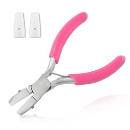 LEONTOOL Mini Flat Nose Pliers for Jewelry Making with 2 Replacement Tips, Parallel Pliers 3 Inches Soft Jaw Pliers with Consistent Grip Wire Straightener for Beading, Looping, Gripping, Shaping Wire