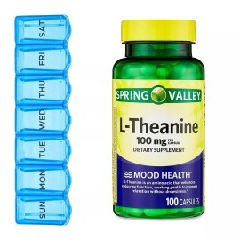 Spring Valley L-Theanine Capsules Dietary Supplement, Unflavored, 100 mg, 100 Ct