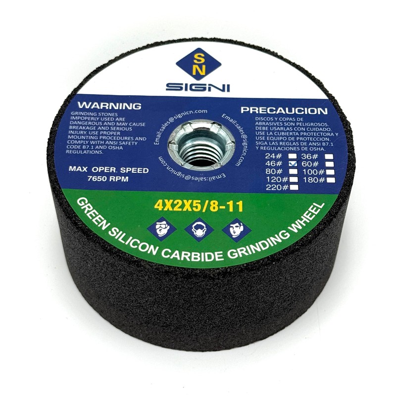 SIGNI 4 Inch Green Grinding Stone with 5/8-11 Thread for
