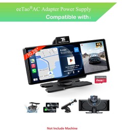 5V 2A USBC Car Charger for TECXERLLON 10.26'' Wireless Carplay Screen for Car with 4K Dash Cam & 1080P Backup Camera Power Supply Cord Cable