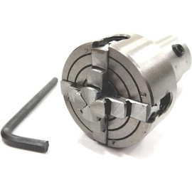 A.D International Lathe Spindle Adapter To Fit 5/8" Plain Shopsmith Spindle With Chuck - 70 mm 4 Jaw Independent Chuck M12 x 1 Thread