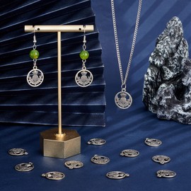 UNICRAFTALE 100pcs 19mm Scotland Thistle Flower Charms Tibetan Style Alloy Pendants Flat Round Charms Antique Silver Necklace Pendants for Women Men Jewelry Making Crafting