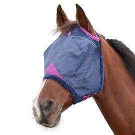 WeatherBeeta ComFiTec Deluxe Durable Mesh Mask, Navy/Purple, Pony