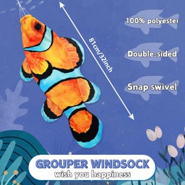 THQZLH Vibrant Yellow Fish Windsock for Outdoor Hanging, Spring and Summer Fun!
