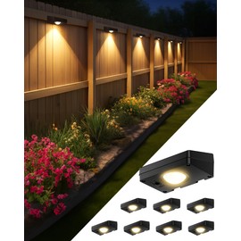 FabStyl Solar Fence Lights Outdoor Waterproof, Fence Light Solar Powered with 3 Modes for Outside, Deck, Step, Yard, Stairs, Balcony