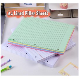300 Sheets Loose Leaf Paper 8" x 10.5" College Wide Rule Filler Notebook Paper 3-Hole Punched White Lined Paper for 3-Ring Binders Notepad Writing Note-Taking Ideal for Home, School, Office