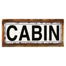 Homebody Accents Framed Cabin 6"x16" Metal Sign, Rustic, Camping, Vacation, Hand-Crafted from Reclaimed Materials