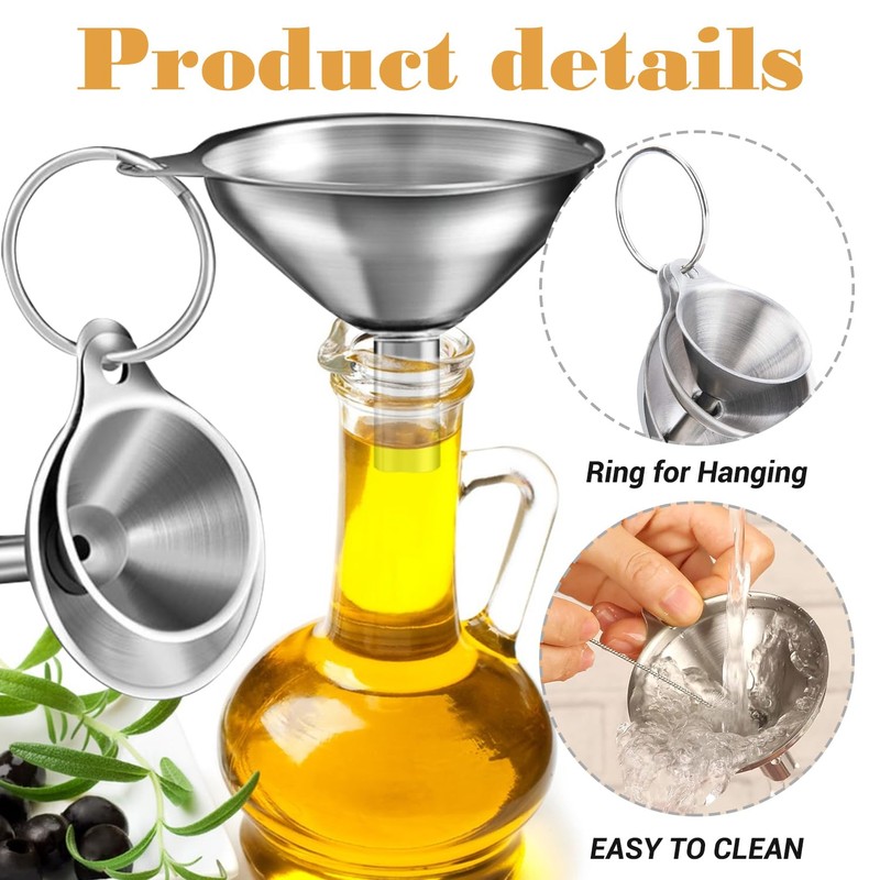 3pcs Stainless Steel Funnel Set – Versatile Kitchen Funnels for