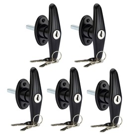 RecPro Truck Cap Lock T-311 Topper Window T Handle for LEER A.R.E. Bauer K127 Key | Tonneau Cap Cover Lock T-311 T-Handle for LEER Century Bauer K127 Cylinder Key (5 Pack)