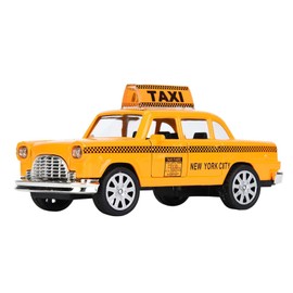 New York City Taxi Cab Toy Taxi Car Toy, NYC Taxi in Yellow with Pullback Action, New York City Taxi Toy Car in 1:32 Scale as Gift Decoration Collection, Yellow Cab Diecast Model
