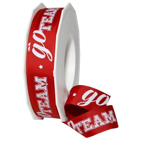 Morex Go Team Ribbon, Double Face Satin, 7/8 inch by
