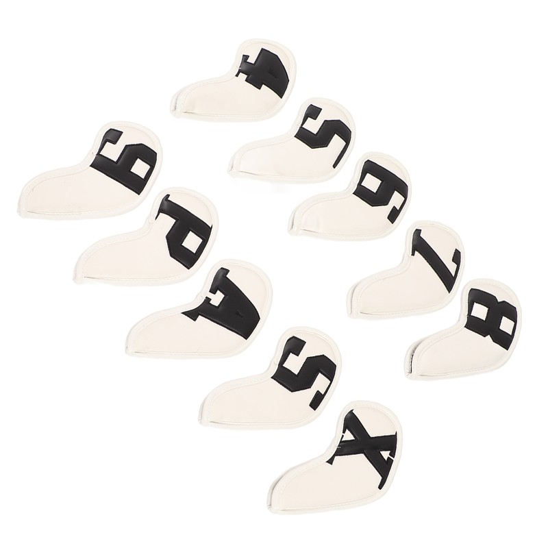 10pcs set PU Waterproof Golf Club Iron Cover Fine Sewing