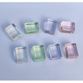 1.1x0.82x0.82in Acrylic Square Cubes Blocks - All Sides Polished, Clear Light-Pink Light-Green Light-Blue, 8pcs