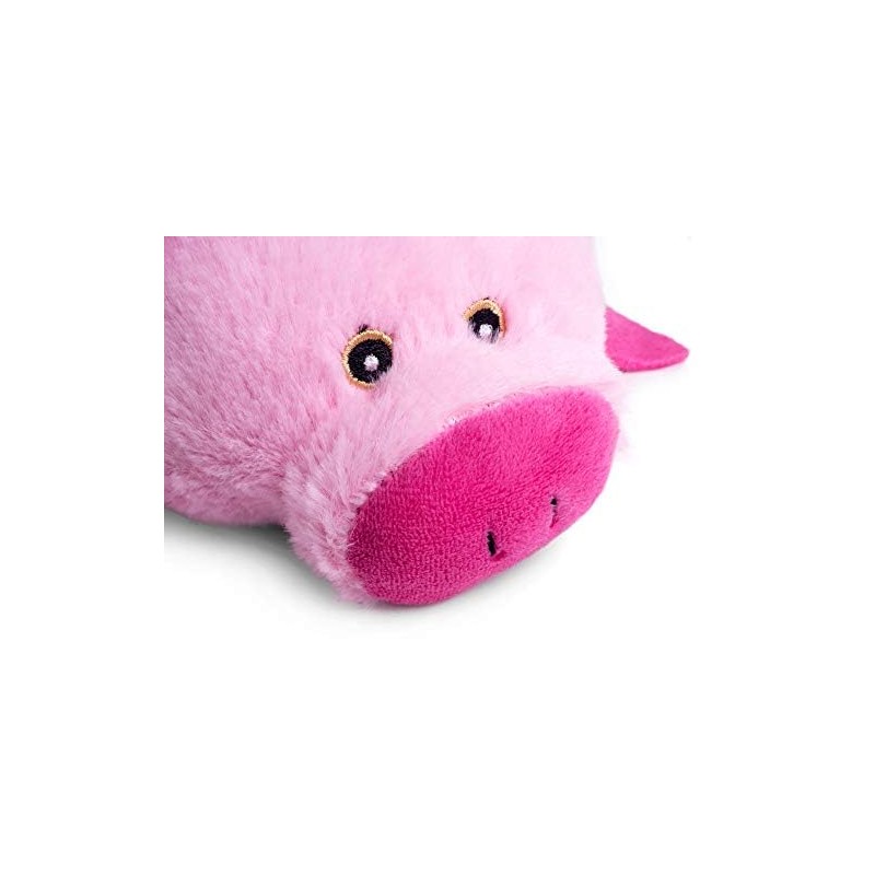 Petface Farmyard Buddies Crinkle Flat Pig Plush Dog Toy, Pink