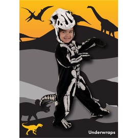 UNDERWRAPS boys Toddler's T-rex Skeleton - Fossil Costume, Black/White, Extra Large 4-6 US