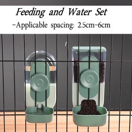 2 x 800 ml Automatic Pet Feeder Water Feeder for Small Animal Cages Rabbit Hutch Cat Puppy Guinea Pig Chinchilla Bird 1 Molar Stone + 1 Sisal Ball Green