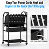 Gtouse 2 Tier Open Laptop Charging Cart with Wheels, 10