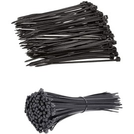 Cable Zip Ties, Industrial Nylon Zip Ties Self-Locking Wire Tie Wraps with 18 lbs Tensile Strength, UV & Heat Resistant for Indoor and Outdoor (3.9Inch,200PCS, Black)