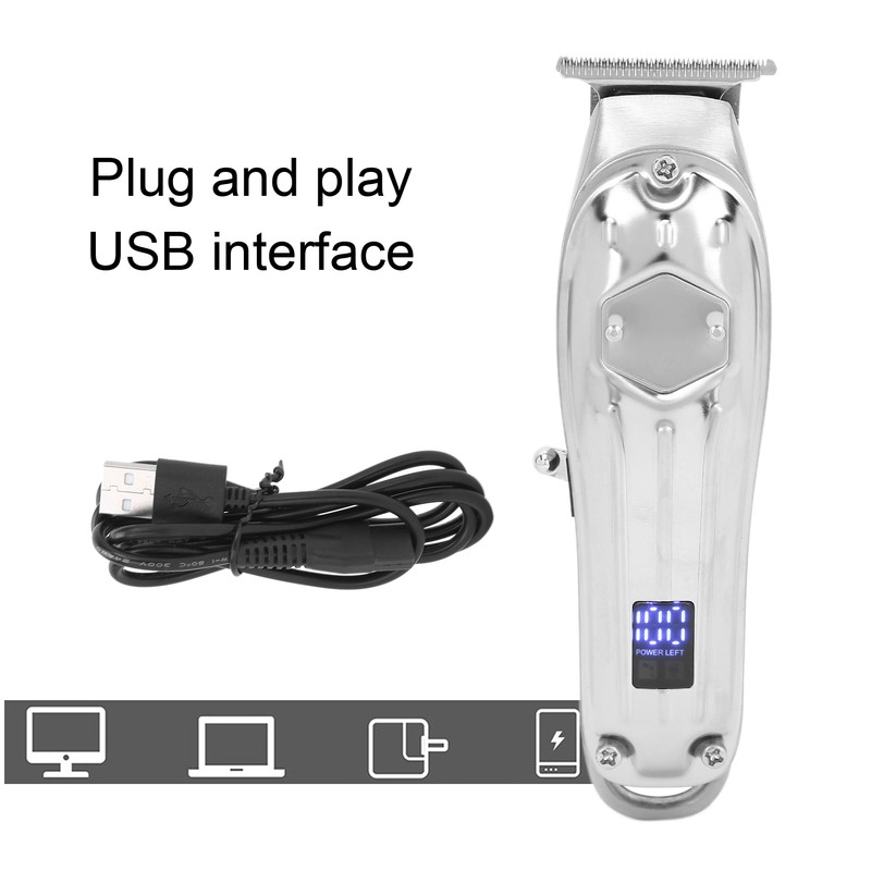 USB Rechaegeable Hair Clipper LCD Screen Electric Hair Styling Trimming