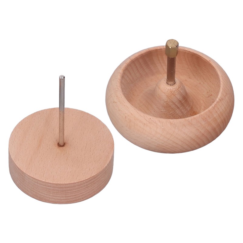 Bead Spinner DIY Beading Turning Bowl 10cm Wooden Manual Beading
