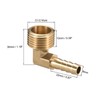 sourcing map Brass Barb Hose Fitting, 90 Degree Elbow 8mm