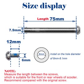 OTFAITP Hex Lock Male and Female Scooter Parts Axle Front Rear Allen M8 Screws for 2-3-4-Wheel Kid Scoote Furniture Wheelchair Kick Scooters Pull-Along Wagons Inline Skates Axles Repair (75)