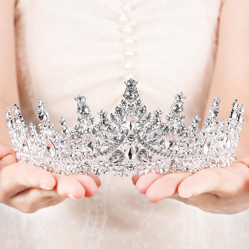 Silver Crown for Women Crystal Princess Tiara – Sparkly Rhinestone