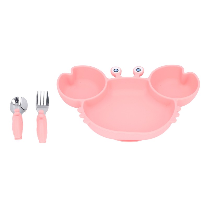 3pcs Toddler Divided Plate Set Silicone Baby Suction Plate Anti