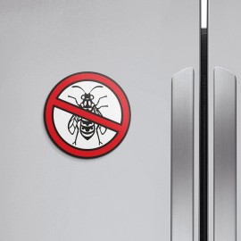 Unbranded No Wasp Bee Ban Stop Sign Animal | 4'' X 4'' Round Decorative Magnet