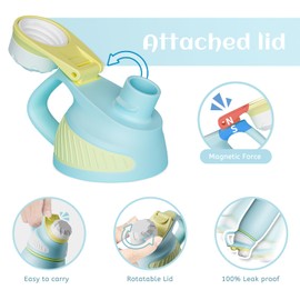 Fjbottle Stainless Steel Water Bottle 600ml/800ml/1L/1.5L with Magnetic Lid, BPA Free Insulated Water Bottle, Sports Metal Water Bottle Hot&Cold Drinks Vacuum Flask Leak-Proof for Gym, Work, Travel