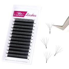 FADVAN Volume Eyelashes, 5D W Cross Y Eyelash Extension, Pre-Fanned Eyelash Extensions, Premade, Ready-to-Use Fans Volume Technology, Clusters, Self-Fanning Individual Eyelashes, Matte Black (13 mm,
