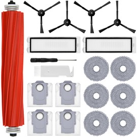 oGoDeal Zubeh?rset f??r Roborock Q Revo Saugroboter, 4*Staubbeutel 1*Main Rollb??rste 4*Seitenb??rsten 2*Filter 6*Mopp Wischt??cher, Ersatzteile Saugroboter Ersatzteile Saugroboter Zubeh?r