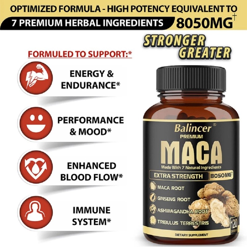 Balincer Maca + Ashwagandha: Enhances vitality, endurance and protection, men's
