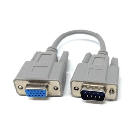 20cm 1pcs. D9 Male to HD15 Female VGA SVGA (9 Pin to 15 Pin) Serial Cable Adapter Converter 0.6ft