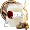 Jackpot Candles Chardonnay Wine Glass Candle with Ring Inside (Surprise