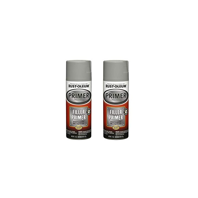 Rust-Oleum 249279-2PK Automotive Filler Primer Spray, 11 oz, Gray, 2