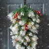 Glitzhome 3ft Pre-Lit Pinecones and Red Berries Artificial Christmas Teardrop,