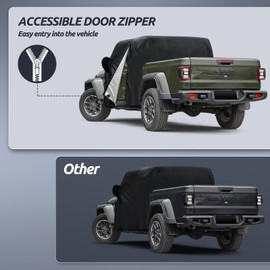 Car Cab Cover for Jeep Gladiator 2020-2025, Migaven Waterproof Cover with Driver Door Zipper Windproof Straps All Weather Snow Rain UV Protection