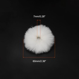 PATIKIL Fur Microphone Windshield 7mm x 60mm Microphone Cover for Indoor Outdoor Microphones White 4pcs