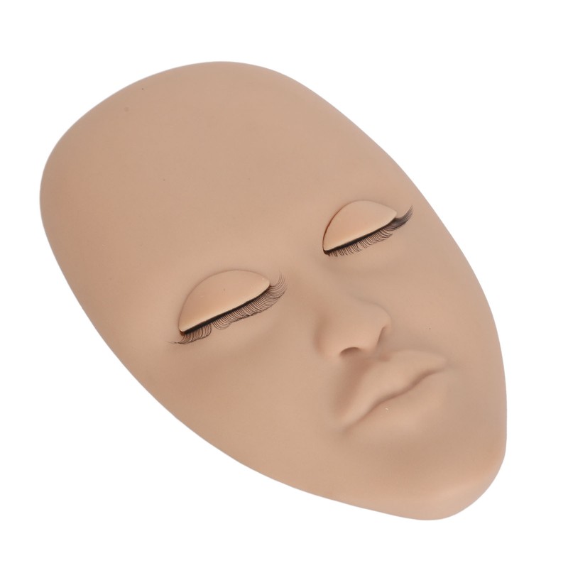 Eyelash Extension Mannequin Head with 6 Pair Replacement Eyelids Soft