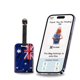 tag8 Bag Security Tag with Scan QR to Return Service | Epoxy Material | Leather Strap | SITA World Tracer Code | Keep Your Luggage Safe and Easily Traceable | Australia | Pack of 1