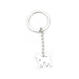 OBEISN Stainless Steel Heart Shaped Key Ring, Creative, Personal Gift for Women, Cute Samoyed Dog with Pendant, Birthday Gift for Girlfriend, Small Gifts for Women