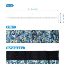 CHSEROK Rolling Pencil Case, Brush Rollers Bag, Canvas Pencil Wrap for Storing Pencil Sketch Pencils and Painting Pencils Can Be Used, Gold Printed Waves, School bag