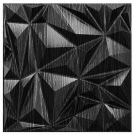 STICKGOO 12 Pack 3D Wall Panels for Interior Wall Decor, Black Wood Textured Accent Wall Panels, 19.7" x 19.7" 3D Wall Decor Covering Panels for Living Room, TV Wall Background