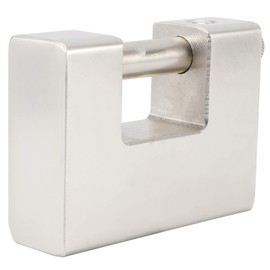 , High Security Padlock Rectangular Thick Shackle AntiTheft Iron D Shaped, 3.7 x 2.7 x 1.1in