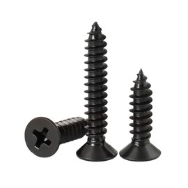 MOOPW Flat Head Wood Screws - Stainless Steel 304 Black Galvanised Cross Countersunk Head Self Drilling Small Screws Self-Tapping Screws M2 M2.6 M3 M4 M5 M6