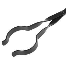 Fireplace Tongs 26”, himaly Heavy Duty Wrought Iron Steel Fireplace Poker Tools - Rust Resistant Black Finish, Fire Pit Poker Log Grabber for Indoor/Outdoor