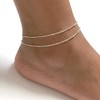 VIROMY Layered Ankle Bracelets for Women Cute Anklets Dainty Satellites