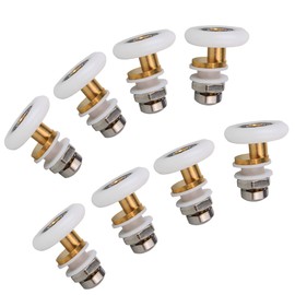 Cokritsm Shower Cubicle Rollers, 27 mm Shower Door Rollers, 8 Pieces Replacement Rollers for Shower Doors for Bathroom Glass Doors 4-6 mm, Glass Hole 10-12 mm, Wheels for Shower Doors
