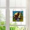 RIVER OF GOODS 14" H Bald Eagle Stained Glass Window